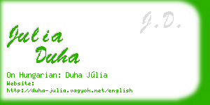 julia duha business card